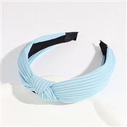 ( blue 1)occidental style pure color Headband width knitting Headband all-Purpose