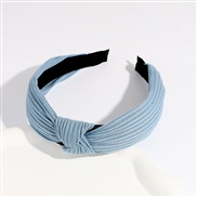 ( blue 3)occidental style pure color Headband width knitting Headband all-Purpose
