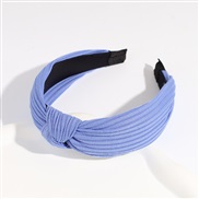 ( blue 6)occidental style pure color Headband width knitting Headband all-Purpose