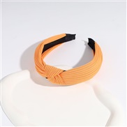 ( yellow 3)occidental style pure color Headband width knitting Headband all-Purpose