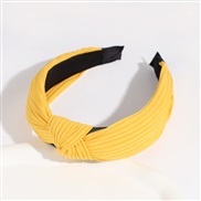 ( yellow 4)occidental style pure color Headband width knitting Headband all-Purpose