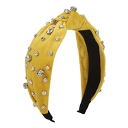 ( yellow)F occidental style diamond velvet Headband  Autumn and Winter personality fashion Headband woman