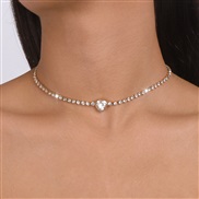(gold +White Diamond )occidental style  Rhinestone love temperament layer chain fashion necklace
