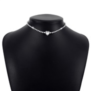 ( White K+White Diamond )occidental style  Rhinestone love temperament layer chain fashion necklace