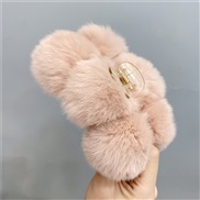 ( Pink)autumn Winter big temperament velvet hair clip woman