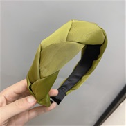 (green )Cloth twisted Headband retro pure color Headband Korean style trend color weave head buckle