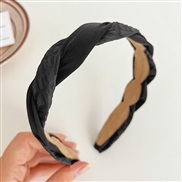 ( black )Korea retro samll wind samll Headband head color weave twisted HeadbandF