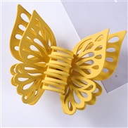 (2  yellowbutterfly )candy colors frosting butterfly Korean style hollow Double layer butterfly watch-face claw all-Pur