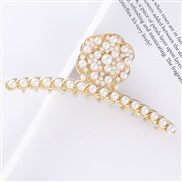 (1 Pearl  Metal)all-Purpose Metal diamond Korean style new embed Pearl rose claw hollow butterfly claw