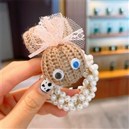 (11 )children Pearl head rope color cartoon woman leather samll girl bow circle leather