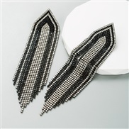 ( black)ins wind long style fully-jewelled tassel personality earring creative