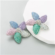 ( Color)Japan and Koreains trend creative starfish ear stud Alloy embed color Rhinestone personality all-Purpose earrin