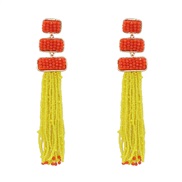 ( yellow)personality handmade tassel beads earrings Bohemia beads retro earring occidental style ethnic style geometry