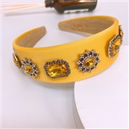 ( yellow)occidental style embed Rhinestone Metal Headband style retro head width