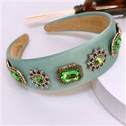 ( green)occidental style embed Rhinestone Metal Headband style retro head width