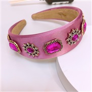 ( Plum red)occidental style embed Rhinestone Metal Headband style retro head width