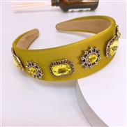 ( green)occidental style embed Rhinestone Metal Headband style retro head width