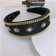 ( black) occidental style retro chain Headband wind embed Rhinestone Metal width