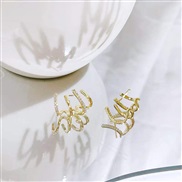 fashion sweetOL concise bronze embed zircon personality ear stud