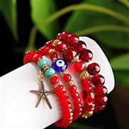 fashion concise Bohemia noble wind mash up Metal starfish  eyes accessories temperament multilayer bracelet