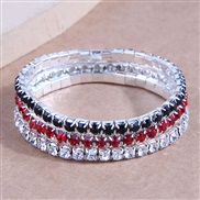 fashion concise three row diamond personality woman bracelet