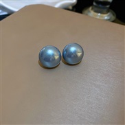 ( Silver needle  blue)silver surface bag Pearl earrings fashion all-Purpose ear stud retro temperament arring woman