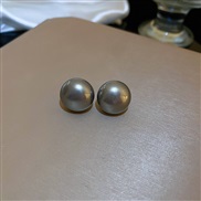 ( Silver needle  gray)silver surface bag Pearl earrings fashion all-Purpose ear stud retro temperament arring woman