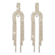 ( Gold) exaggeratingU Rhinestone earrings  tassel Earring personality long style temperament Earring woman