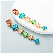 ( Blue color)occidental style earrings Alloy diamond geometry long style earrings high retro arring