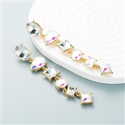(AB color)occidental style earrings Alloy diamond geometry long style earrings high retro arring