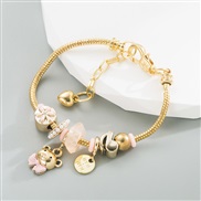 ( Pink)  Alloy gold lovely samll bangle brilliant diamondan style
