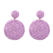 (purple)summer multilayer Round pure color weave earrings woman occidental style geometry earring