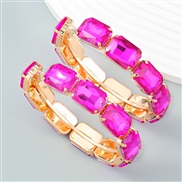 ( rose Red)earrings super claw chain series square glass diamond circle occidental style exaggerating earrings woman ar