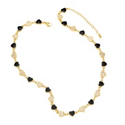 ( black) occidental style  samll chain color enamel love clavicle chain necklace womannkb