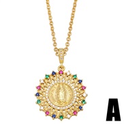 (A) occidental style  color zircon necklace pendantnkb