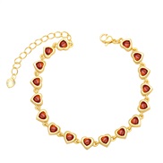 ( red)occidental style brief personality love bracelet woman  samll heart-shaped zircon splice braceletbrh