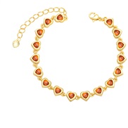 ( orange)occidental style brief personality love bracelet woman  samll heart-shaped zircon splice braceletbrh