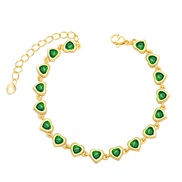 ( green)occidental style brief personality love bracelet woman  samll heart-shaped zircon splice braceletbrh