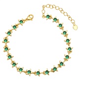 ( green)lovers bracelet  occidental style brief star Five-pointed star bracelet  color zirconbrh