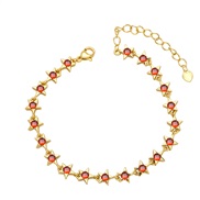 ( orange)lovers bracelet  occidental style brief star Five-pointed star bracelet  color zirconbrh