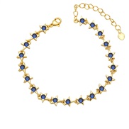 ( blue)lovers bracelet  occidental style brief star Five-pointed star bracelet  color zirconbrh
