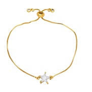( white)star Five-pointed star bracelet woman  occidental style fashion brief diamond zircon braceletbrh