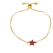 ( red)star Five-pointed star bracelet woman  occidental style fashion brief diamond zircon braceletbrh