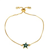 ( green)star Five-pointed star bracelet woman  occidental style fashion brief diamond zircon braceletbrh