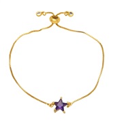 (purple)star Five-pointed star bracelet woman  occidental style fashion brief diamond zircon braceletbrh
