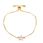 ( Pink)star Five-pointed star bracelet woman  occidental style fashion brief diamond zircon braceletbrh