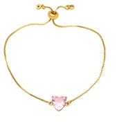 ( Pink)love zircon bracelet woman  occidental styleins samll high brief heart-shaped braceletbrh