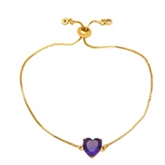 (purple)love zircon bracelet woman  occidental styleins samll high brief heart-shaped braceletbrh