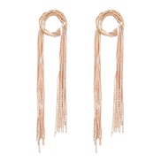 ( Gold)ins wind retro geometry Alloy long style tassel earrings woman occidental style elegant temperament Earring wind