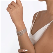 ( Gold) temperament Rhinestone tassel bracelet  geometry fully-jewelled trend woman